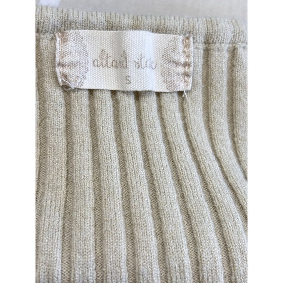 Altar'd State Beige Women's Ribbed Knit Long Sleeve Square Neck Cropped Top S - Picture 8 of 8